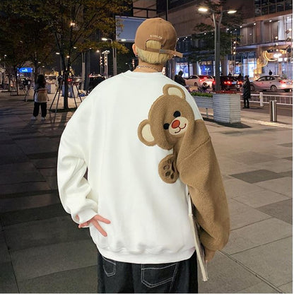 Loose sweter z podszewką z polaru