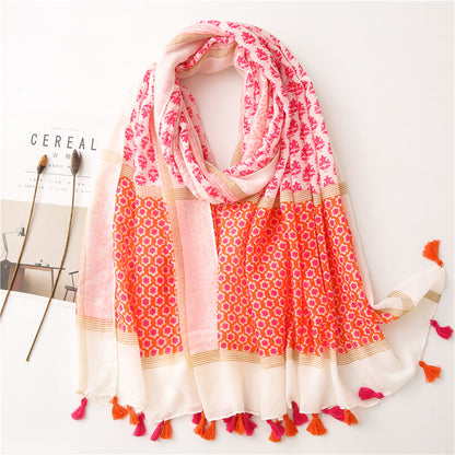 Vintydżowy jedwabny szal patchworkowy