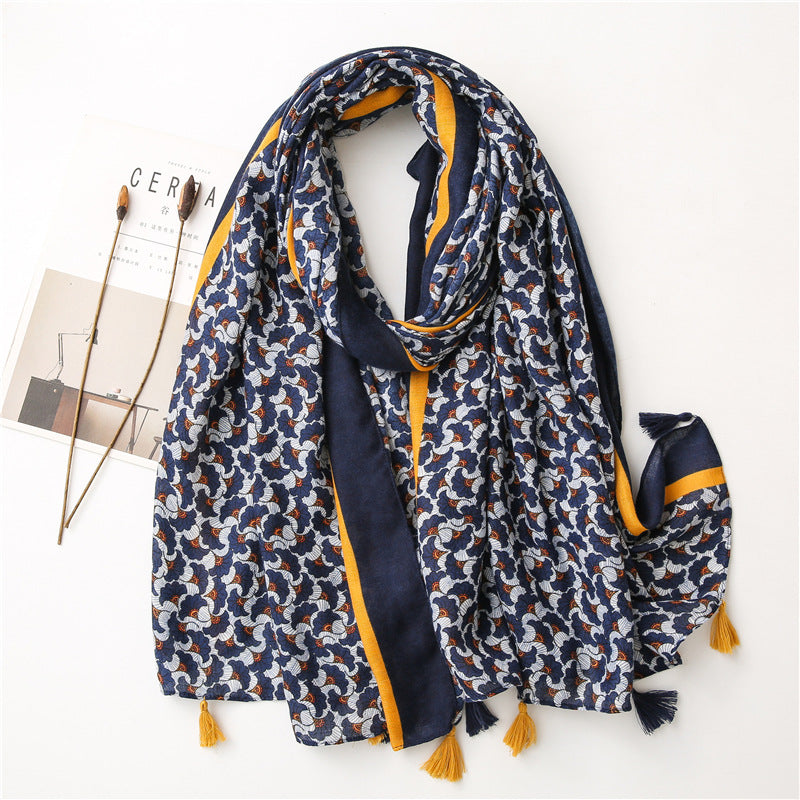 Vintydżowy jedwabny szal patchworkowy