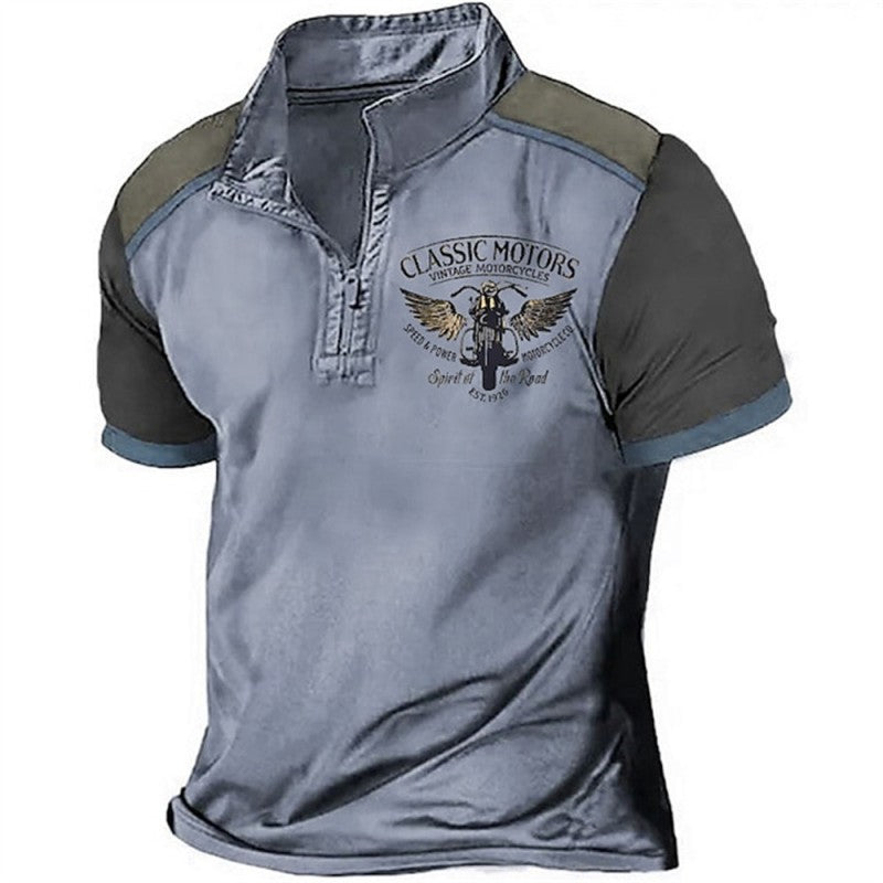 Vintage koszulka polo męska z krótkim rękawem