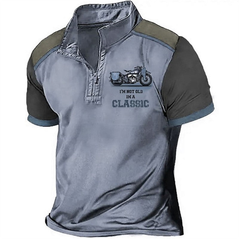 Vintage koszulka polo męska z krótkim rękawem