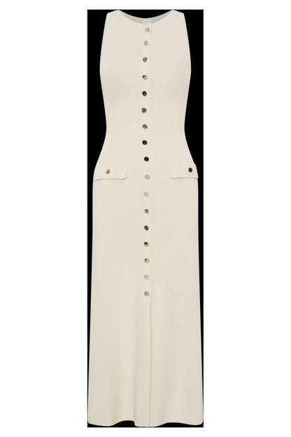 Sleeveless Crewneck Knit Dress